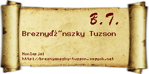 Breznyánszky Tuzson névjegykártya